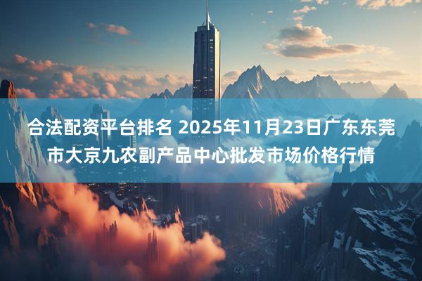 合法配资平台排名 2025年11月23日广东东莞市大京九农副产品中心批发市场价格行情